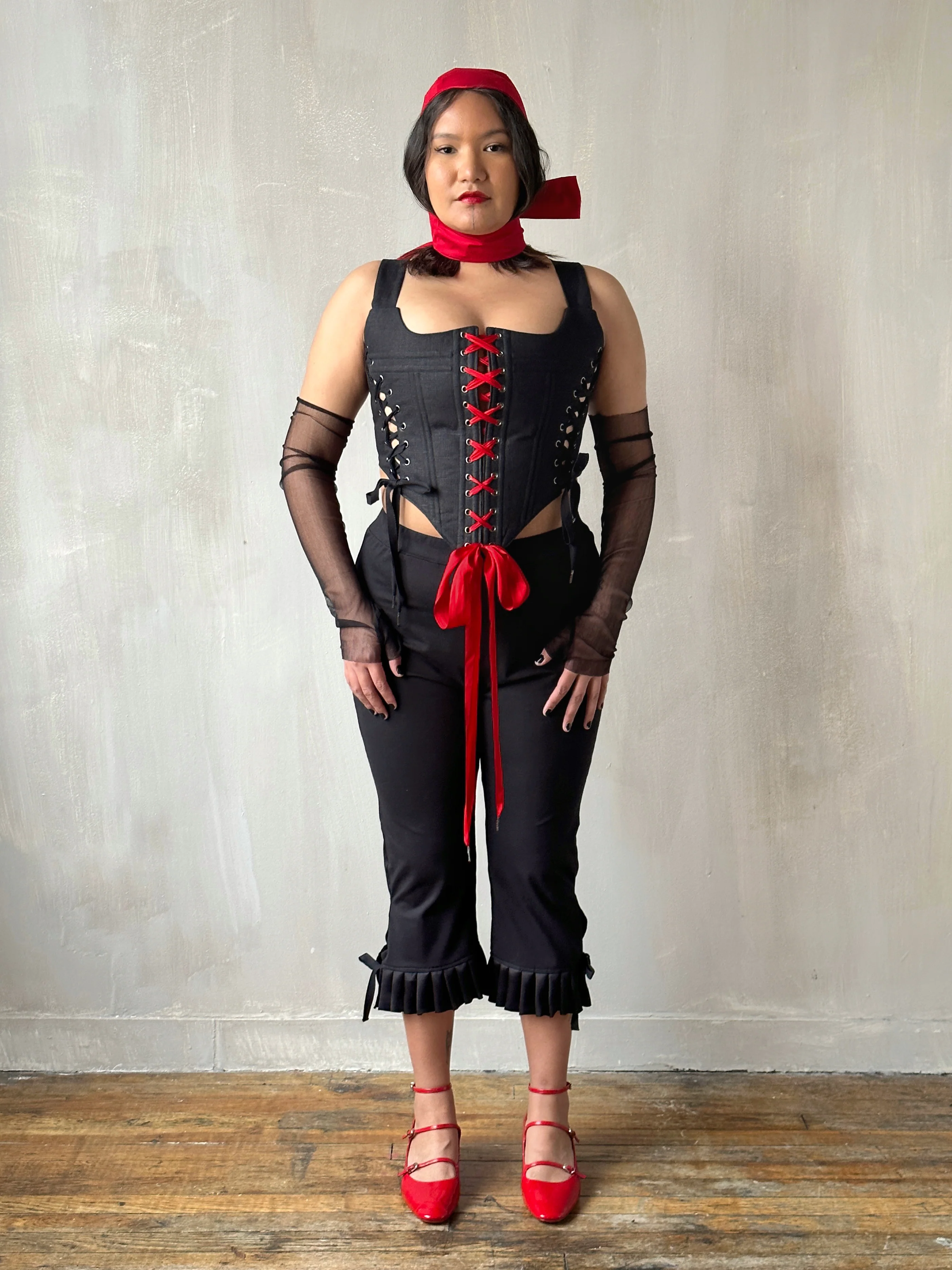 FW'24: Silk Fingerless Opera Gloves in Black (Pre-Order) - Image 9