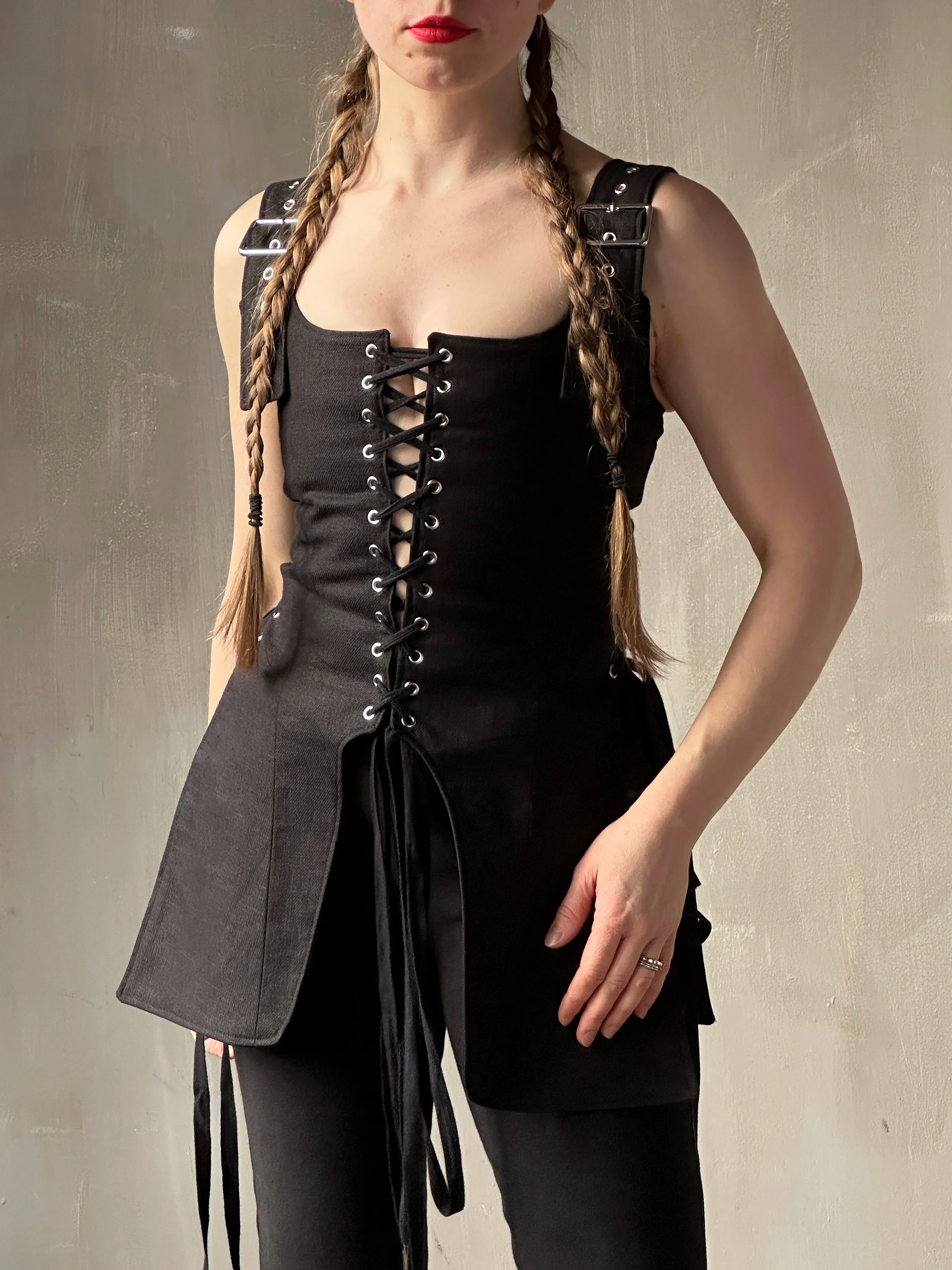 Winter '26: Pinafore Corset Vest in Ramie Twill (In Stock) - Image 11