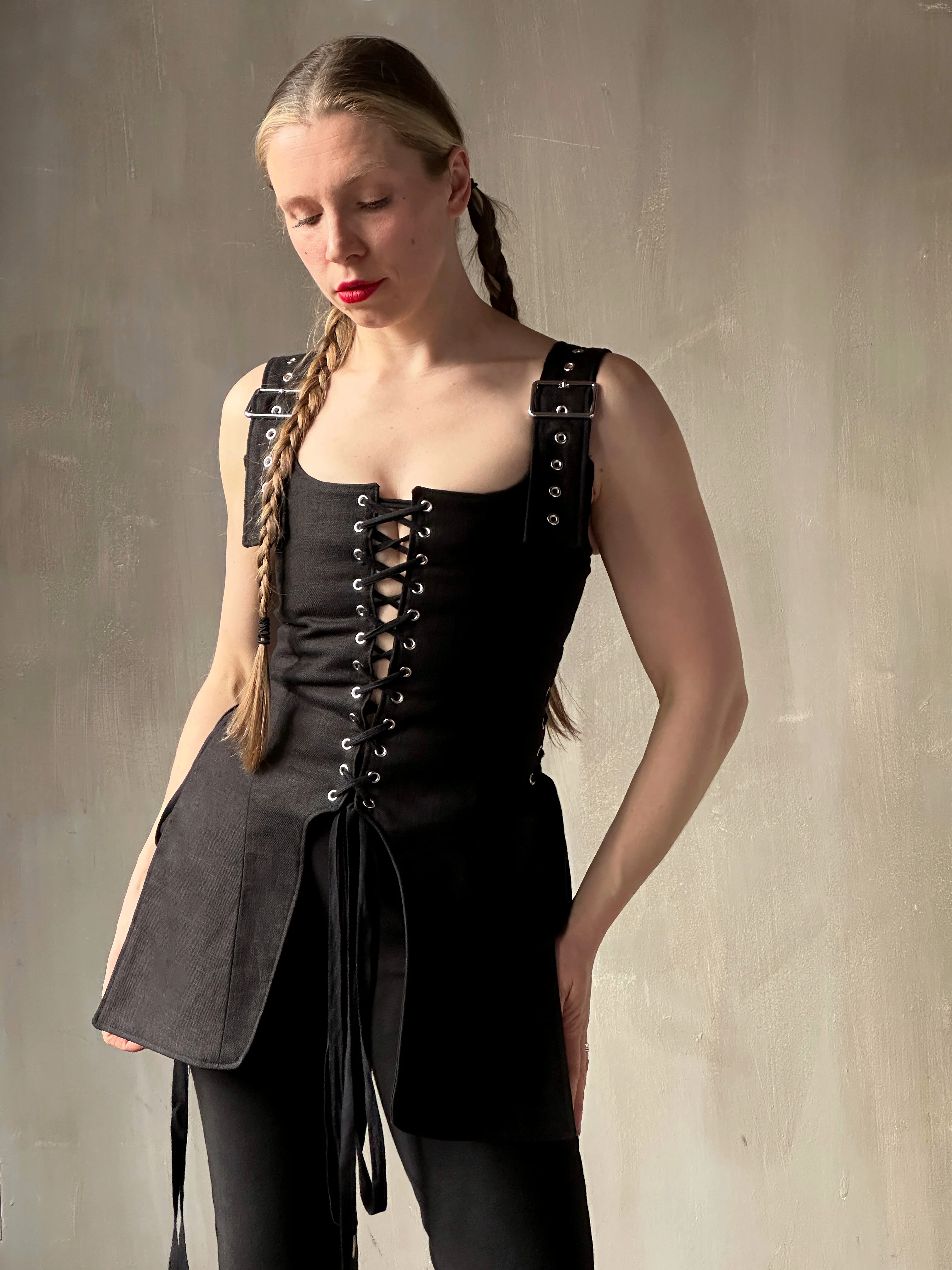 Winter '26: Pinafore Corset Vest in Ramie Twill (In Stock) - Image 7