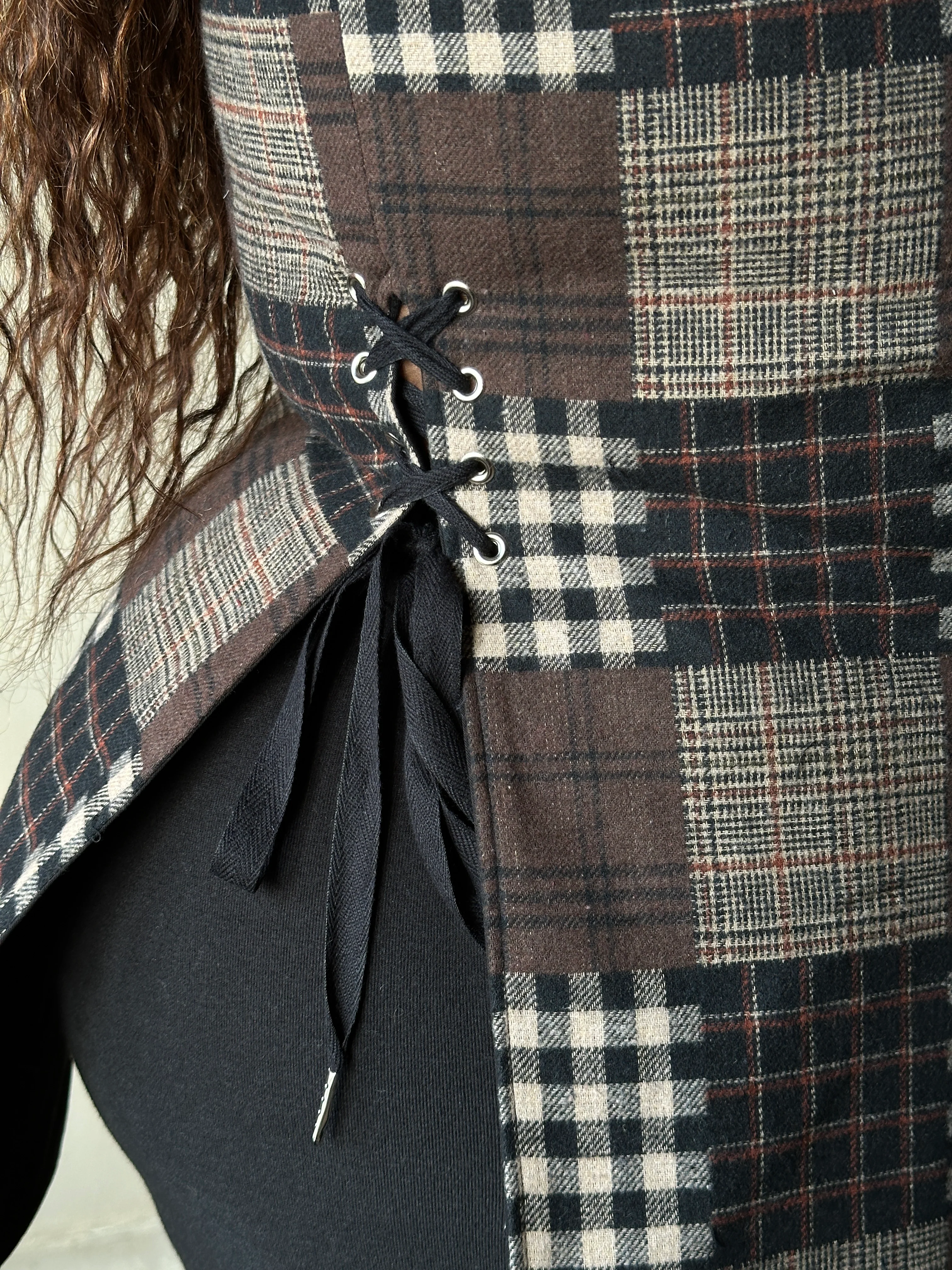 Winter '26: Pinafore Corset Vest in Plaid Patchwork Cotton (In Stock) - Image 16